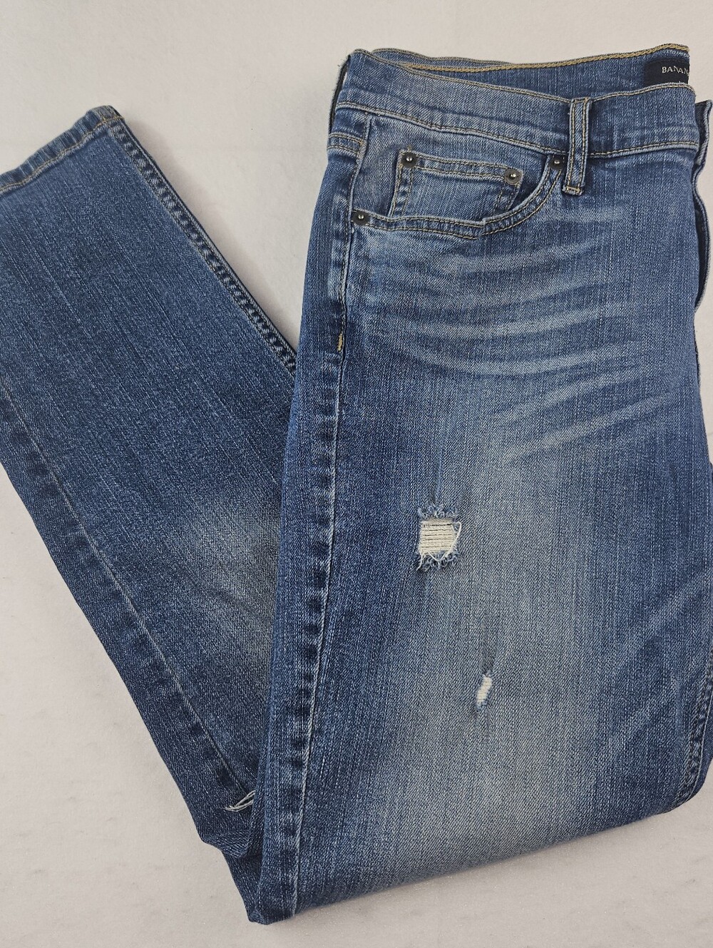 Banana Republic Girlfriend Distressed Women's Stretch Jeans Size 29/8 Blue Denim